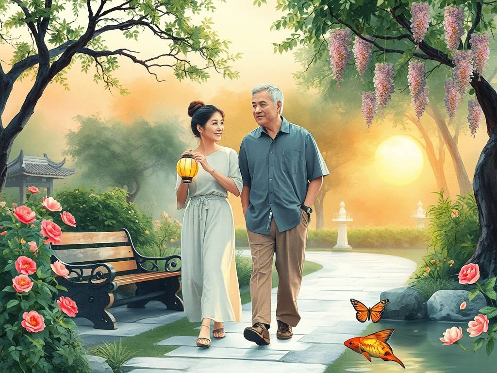 晚饭后公园遛弯槐花香情感散文(1)